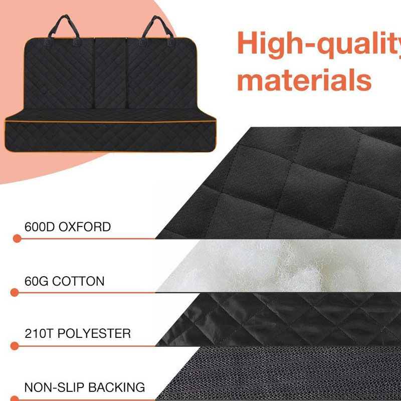 Black Waterproof Pet Car Back Seat Cover