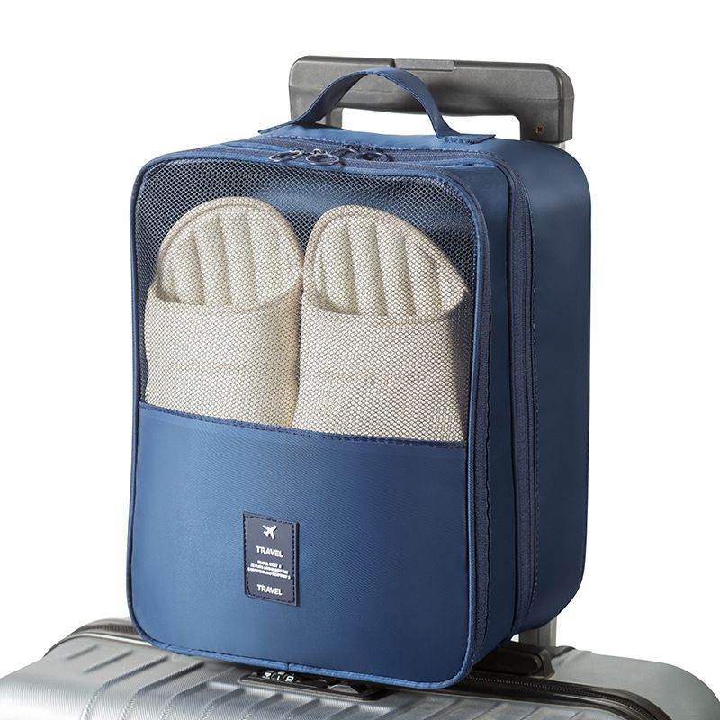 Navy Waterproof Travel Shoe Bag
