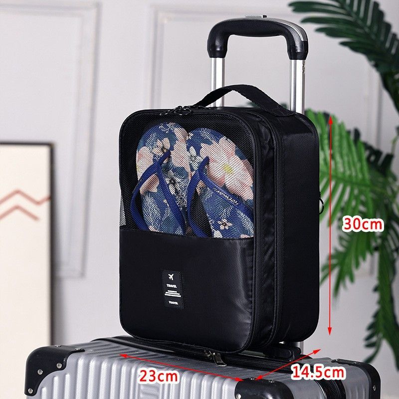 Black Waterproof Travel Shoe Bag