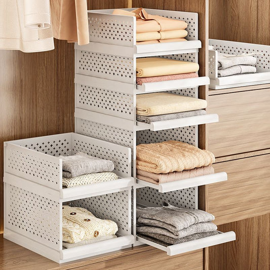 2-Piece White Wardrobe Drawer Organiser Set