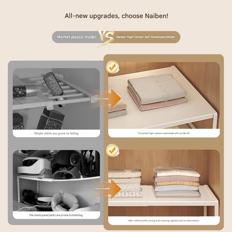 White Adjustable Closet Shelf Organizer