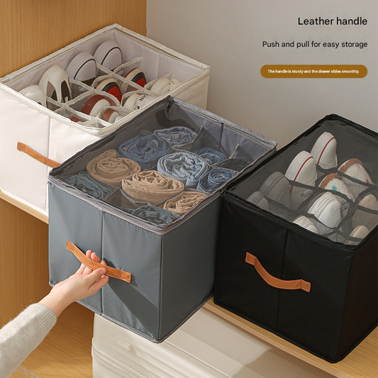 Grey Foldable Fabric Shoe Storage Box