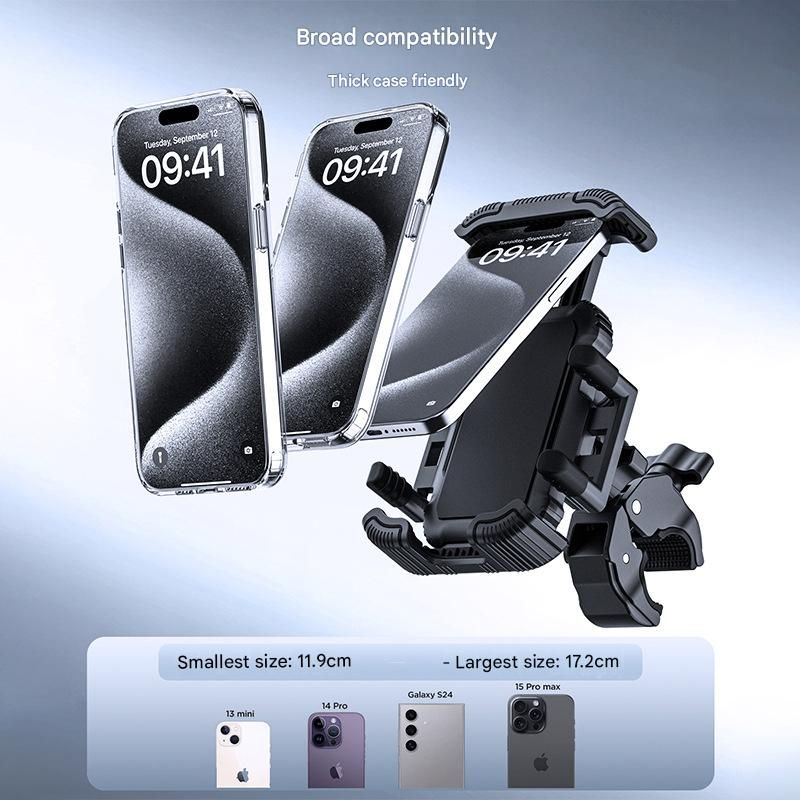 Motorcycle Phone Holder Handlebar Mount - Black