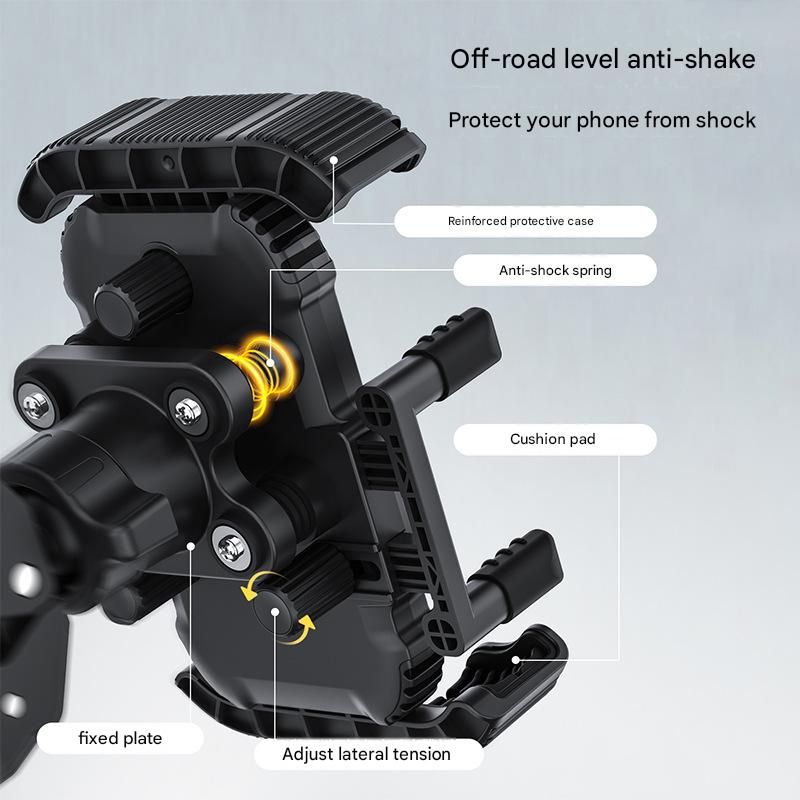 Motorcycle Phone Holder Handlebar Mount - Black