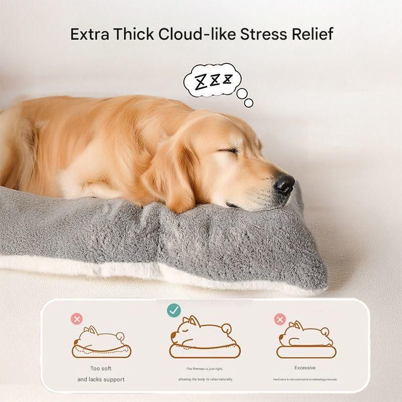 Grey Large Plush Dog Bed ,Machine Washable for Large Dogs (60cm)