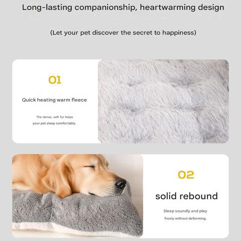 Grey Large Plush Dog Bed ,Machine Washable for Large Dogs (60cm)