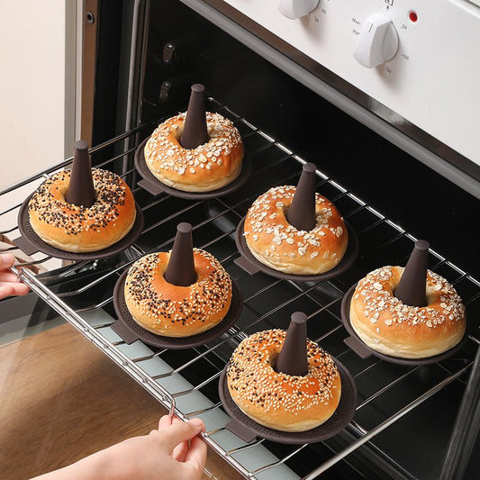 Perforated Non-Stick Pastry Pans with Cone Center (6-Piece, Coffee)