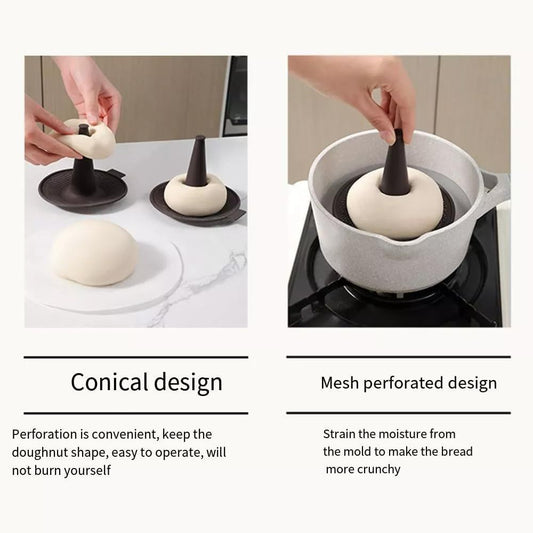 Perforated Non-Stick Pastry Pans with Cone Center (6-Piece, Coffee)