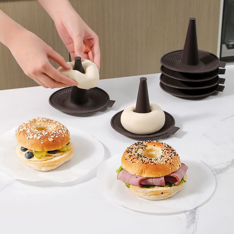Perforated Non-Stick Pastry Pans with Cone Center (6-Piece, Coffee)