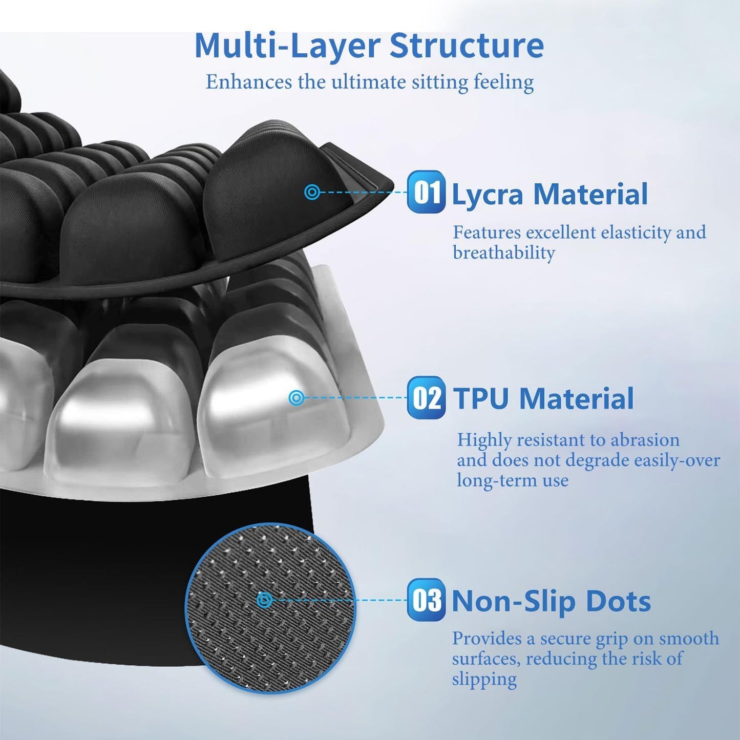 3D Aircell Travel Inflatable Seat for Long Sitting pressure relief