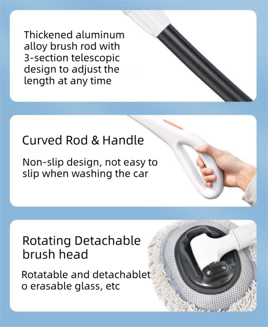 Telescopic Microfibre Car Wash Mop