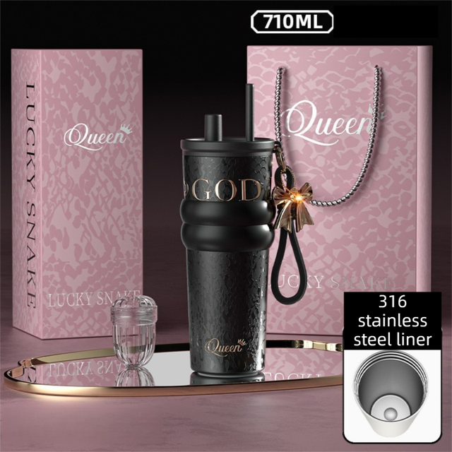 The Queen Tumbler: Dual-Lid Straw & Tea Infuser Travel Mug