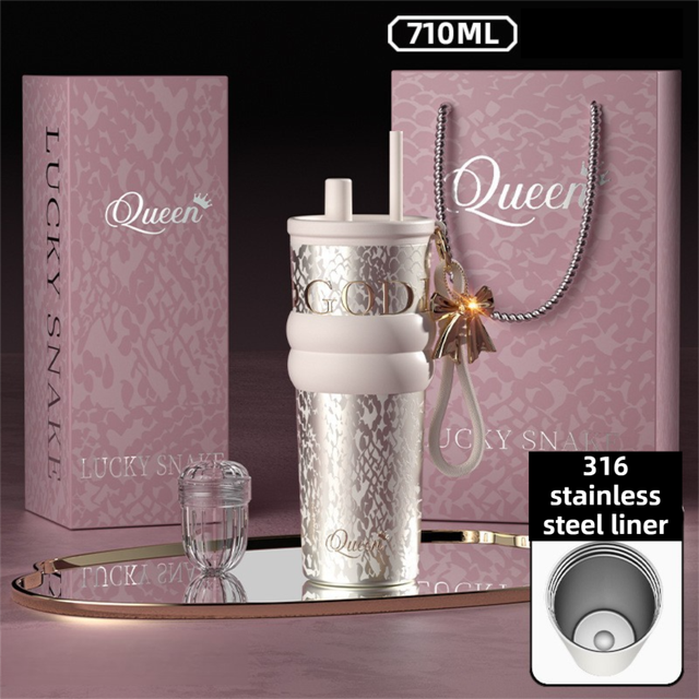 The Queen Tumbler: Dual-Lid Straw & Tea Infuser Travel Mug