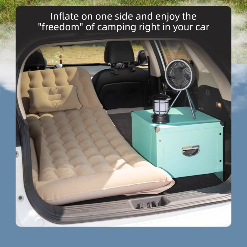 Black Multi-Chamber Car Inflatable Air Mattress