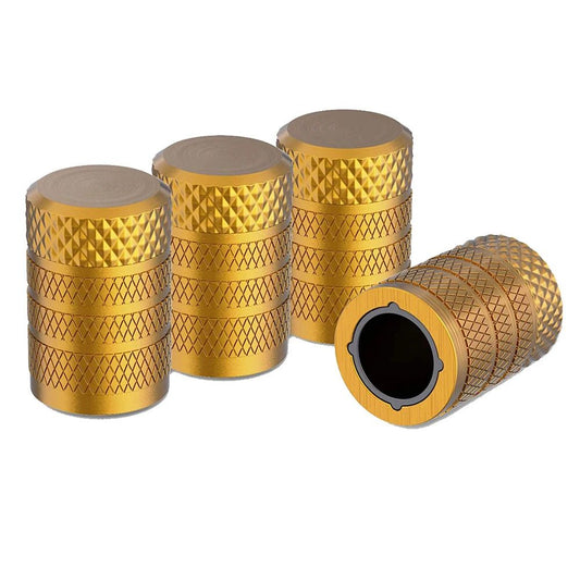 4-Pack Gold Aluminum Car Tyre Valve Stem Caps