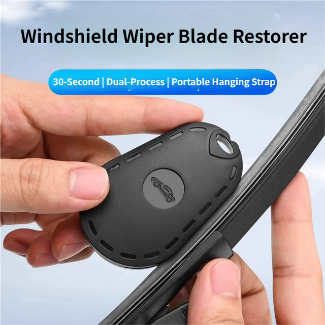 4PCS Black Portable Car Windshield Wiper Blade Repair Tool - Triple the Wiper Lifespan – Dual Grit Sanding Restorer and Trimmer for Wiper Rubber Strips