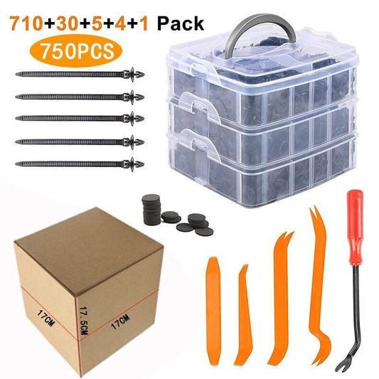 710-Piece Car Retainer Clip Kit with Removal Tools
