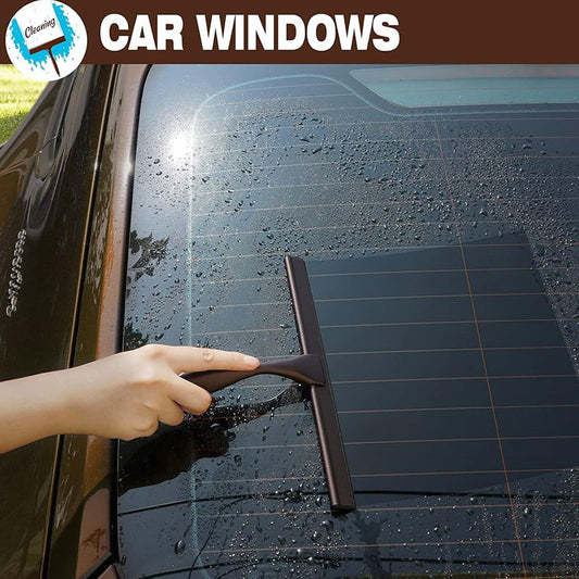 Silver Stainless Steel Glass Squeegee for Car Windshield & Countertop