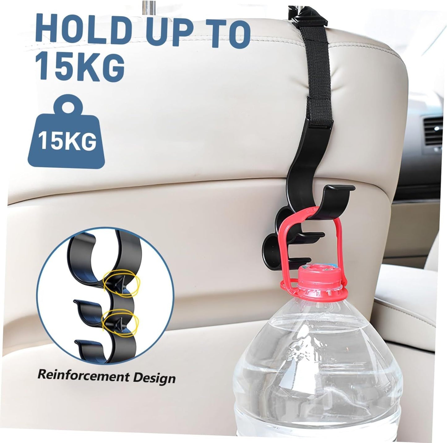 2-Pack Car Seat Back Triple Hooks