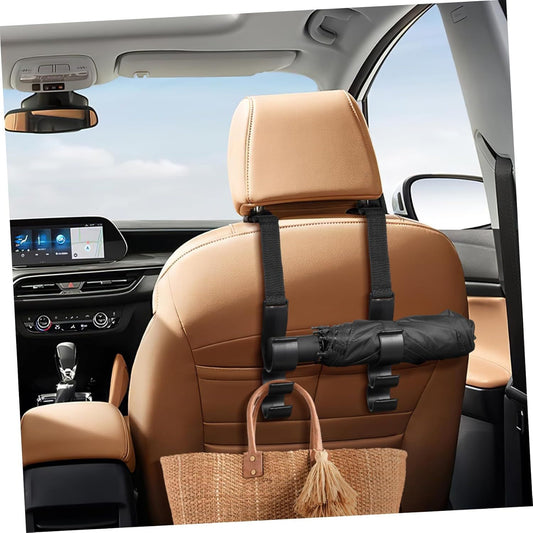 2PCS Multifunctional Car Seat Back Triple Hooks Organizer for Purses Umbrellas Bags