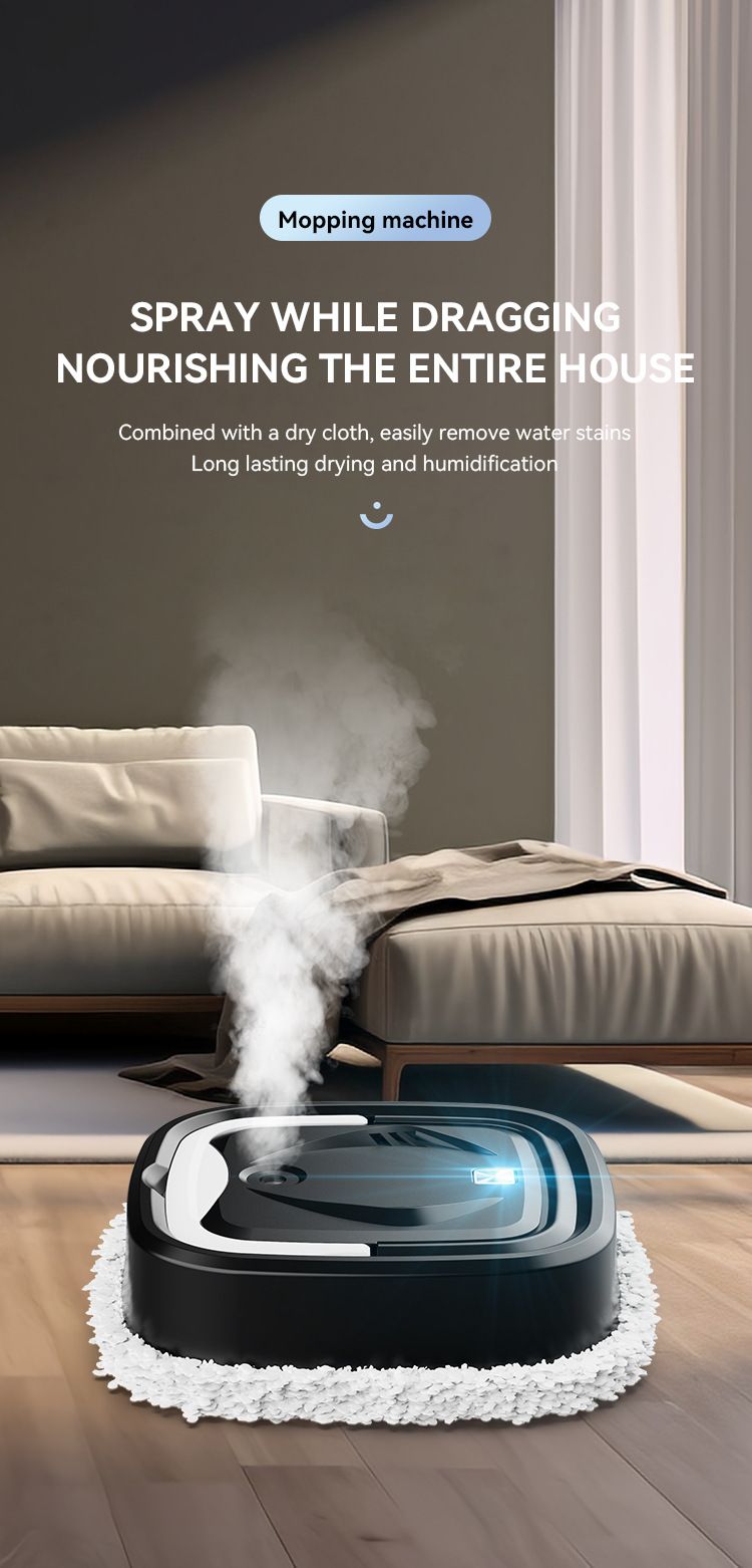 Black P6 Smart Robotic Mop and Floor Cleaner for Full Home