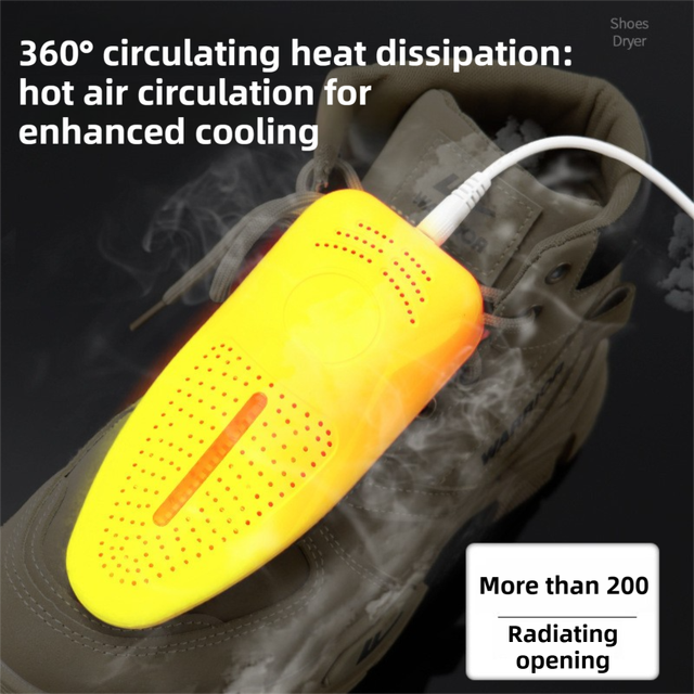1 Pairs Light Grey Portable USB Shoe Dryer & 360° All-Round Cyclic Thermal Drying