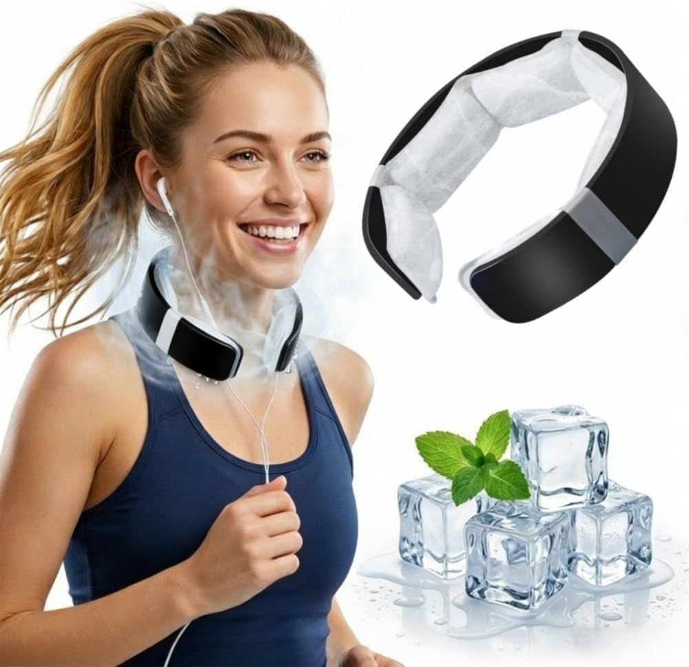 Black Reusable Neck Cooling Ring – 360° Wearable Ice Collar