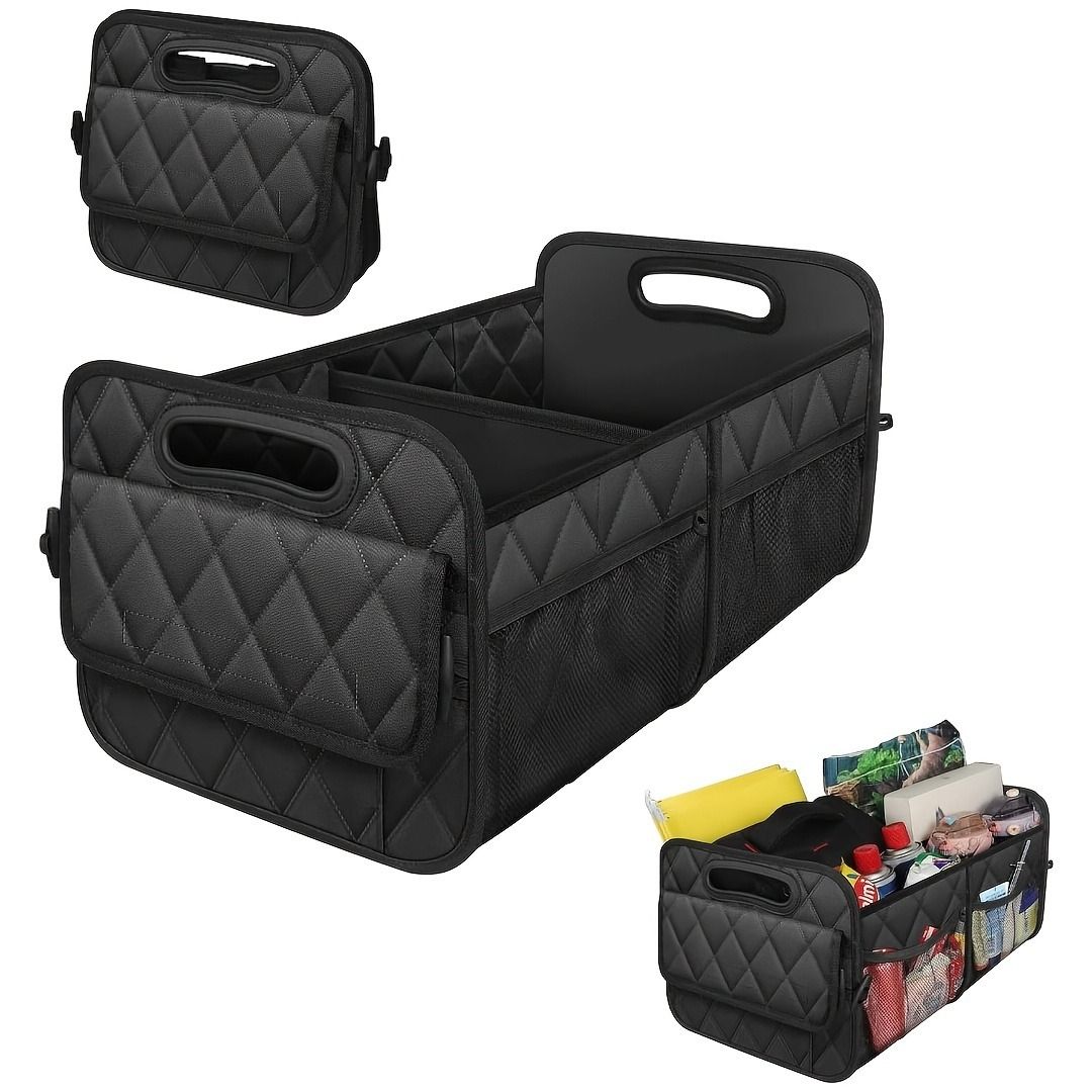 45L Foldable Large Car Trunk Organizer with Muti Pockets & Strong Handles
