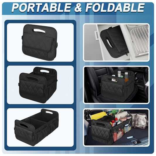 45L Foldable Large Car Trunk Organizer with Muti Pockets & Strong Handles