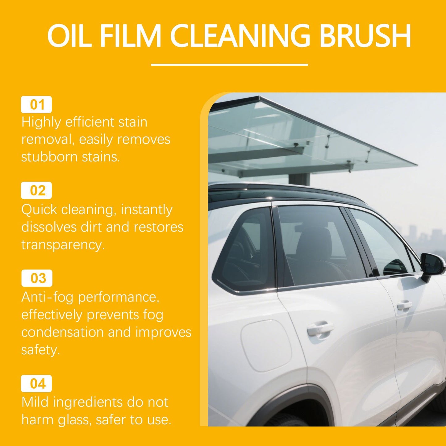 120ML Car Windshield Glass Oil Film Remover Cleansing Brush