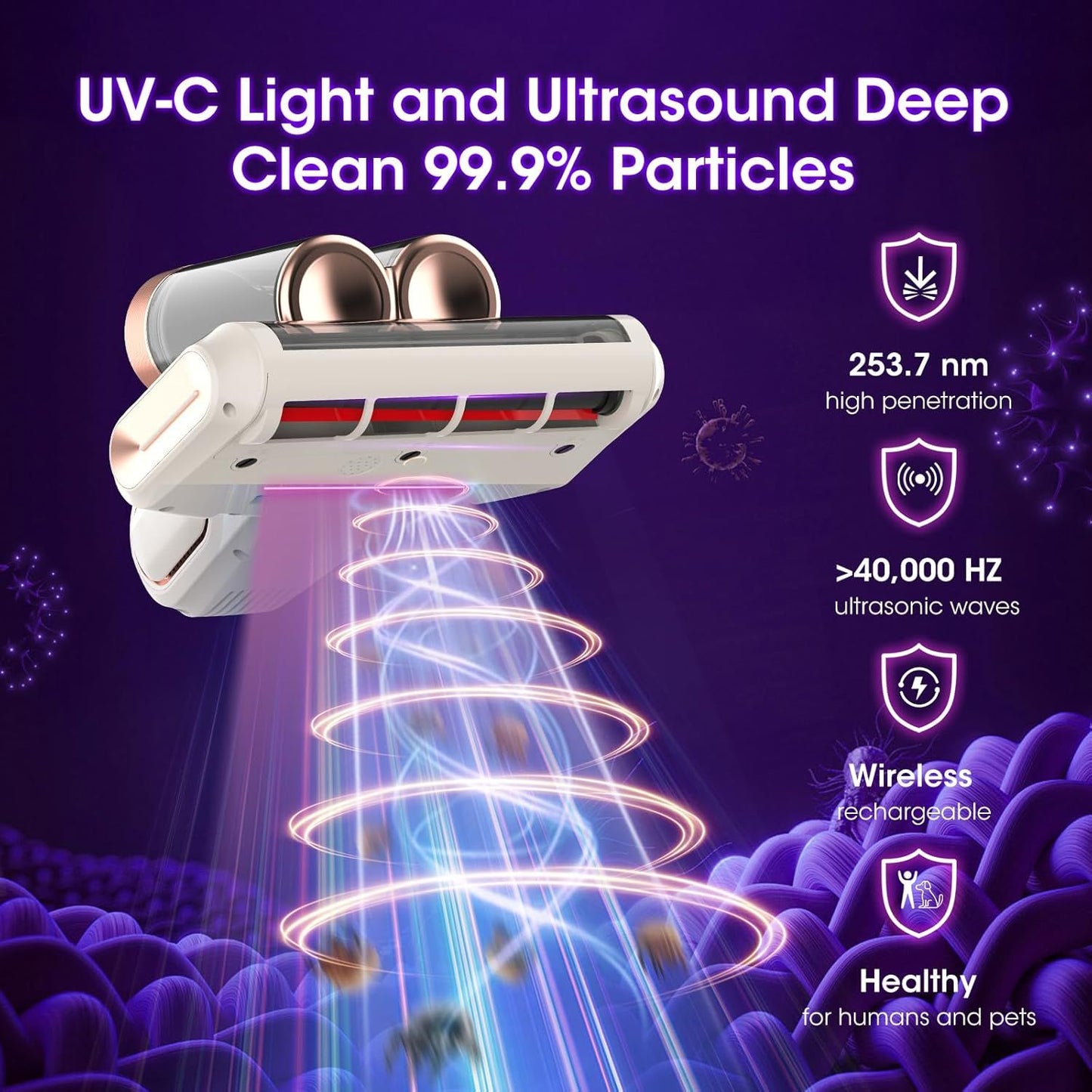 Grey & Purple UV Mattress Vacuum Cleaner