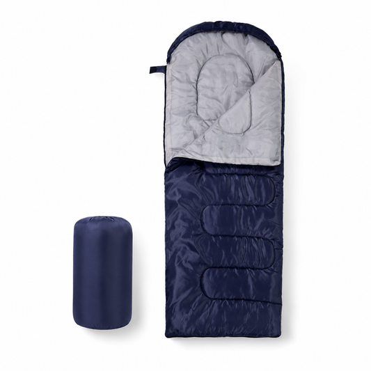 Navy Blue 4-Season Camping Sleeping Bag - 210 x 75cm