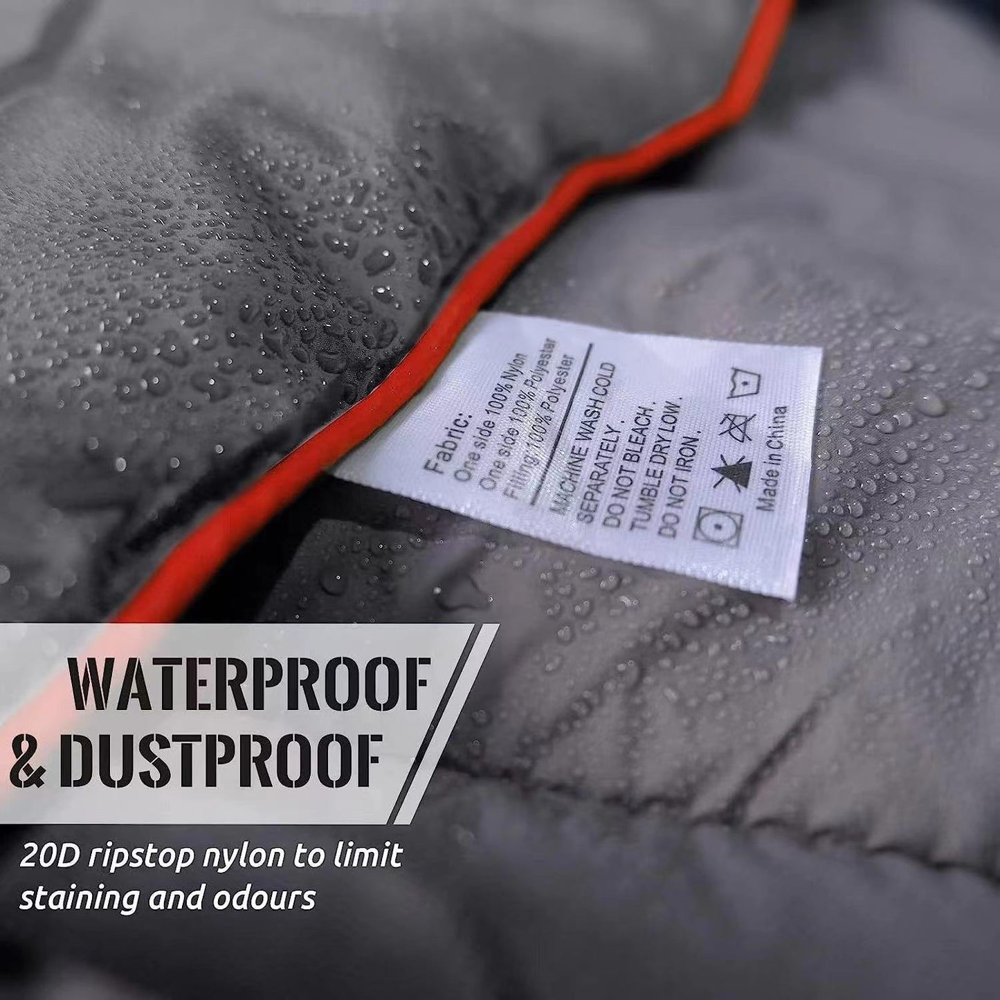 Black Wearable Camping Blanket with Storage Bag - 200 x 140cm