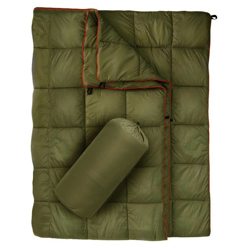 Green Wearable Camping Blanket with Storage Bag - 200 x 140cm