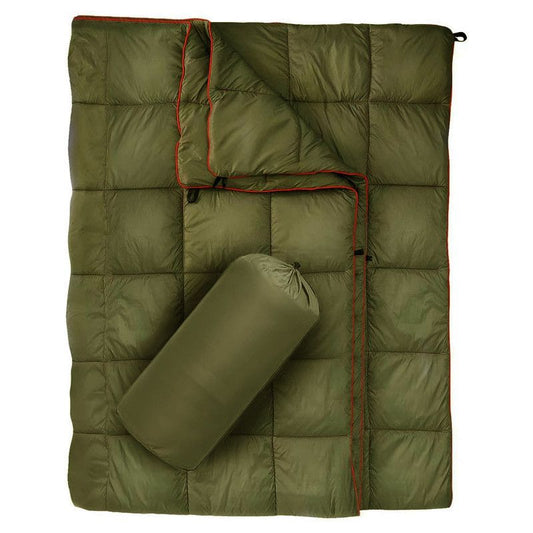 Green Wearable Camping Blanket with Storage Bag - 200 x 140cm