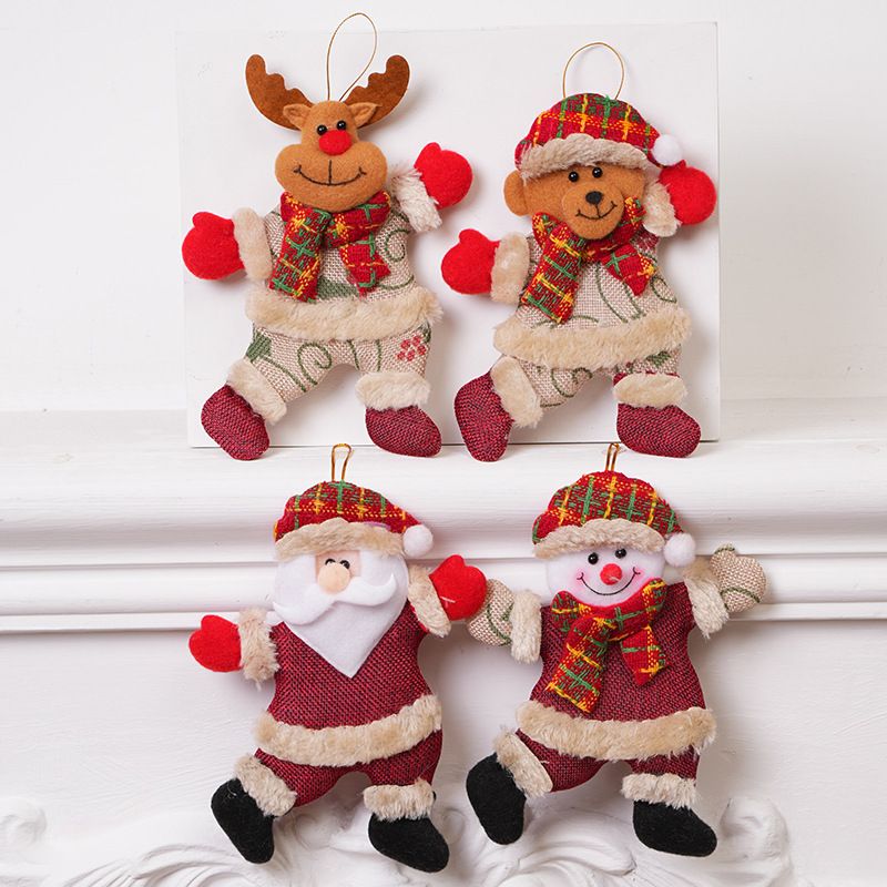 Classic 4-Piece Christmas Plush Ornament Set