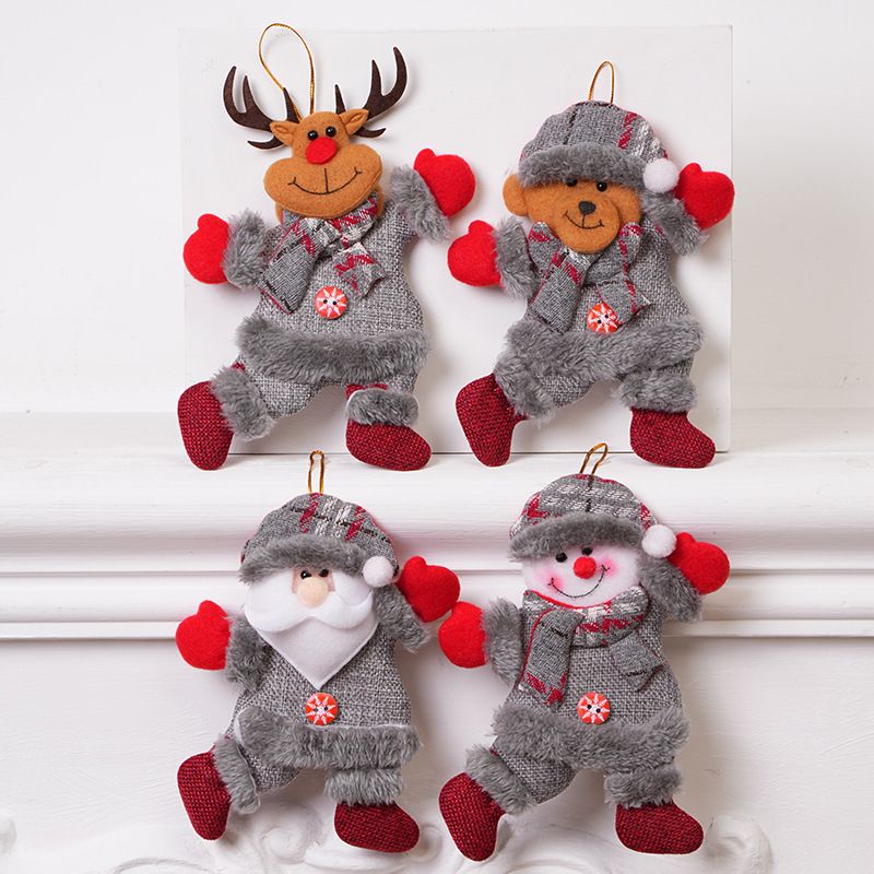 Grey 4-Piece Christmas Plush Ornament Set