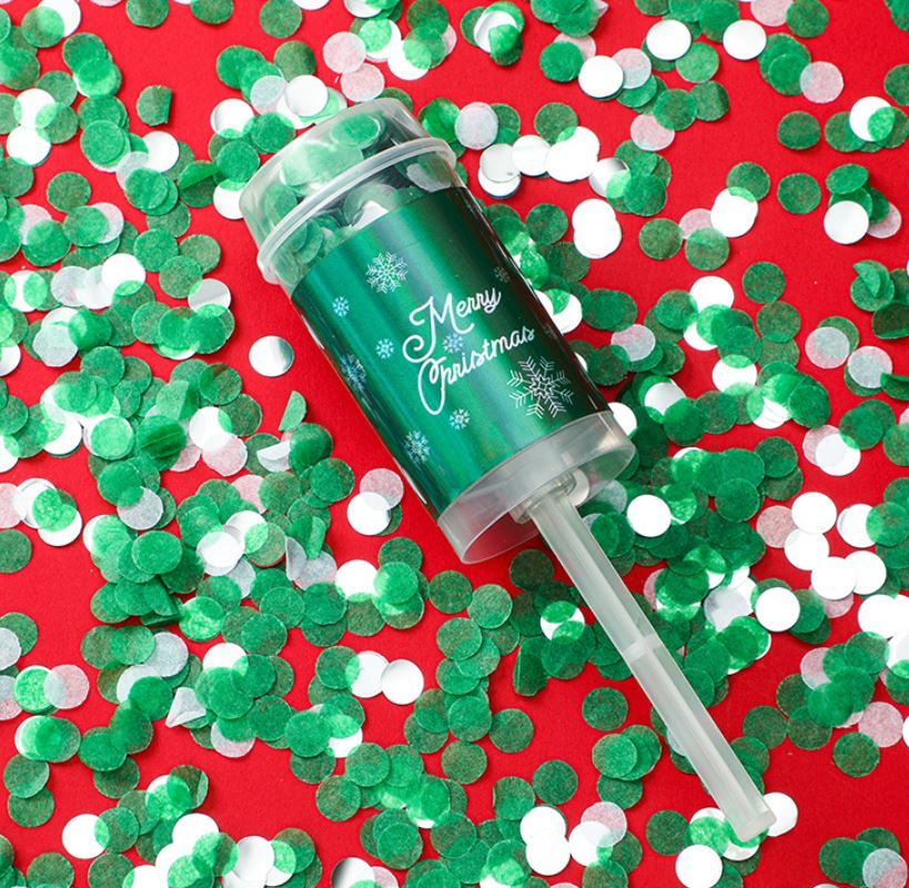 6-Pack Christmas Confetti Push Poppers