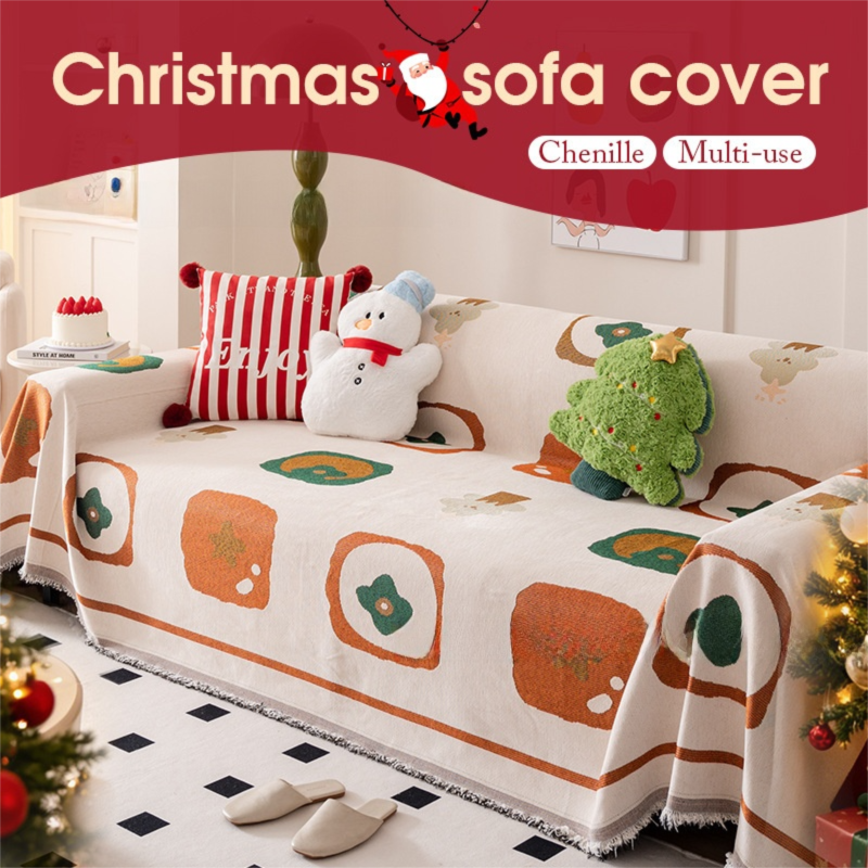 Christmas Chenille Sofa Throw 180 x 130cm - Style 2