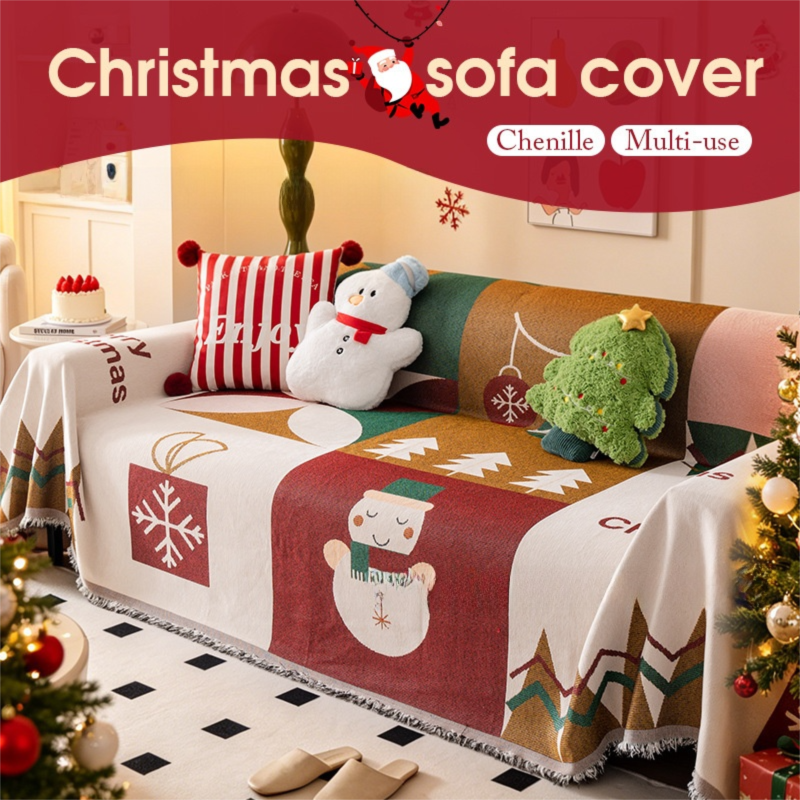 Christmas Chenille Sofa Throw 180 x 340cm - Style 3