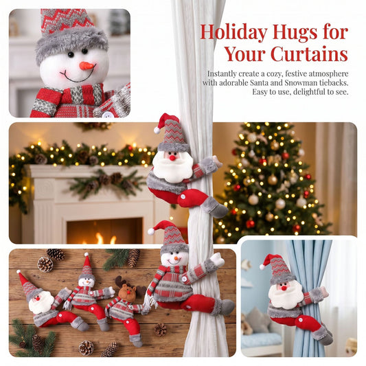 Snowman Christmas Curtain Tiebacks