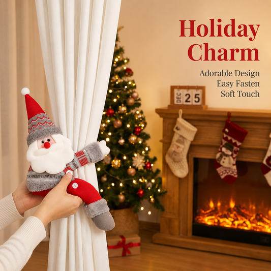 Santa Christmas Curtain Tiebacks