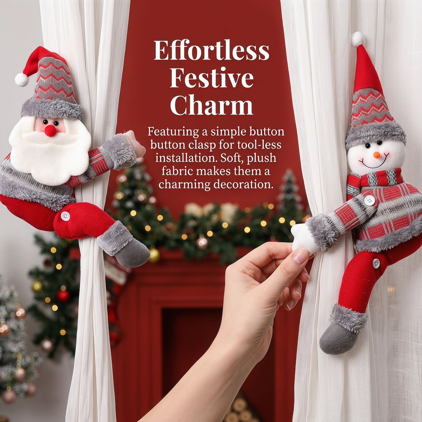Reindeer Christmas Curtain Tiebacks
