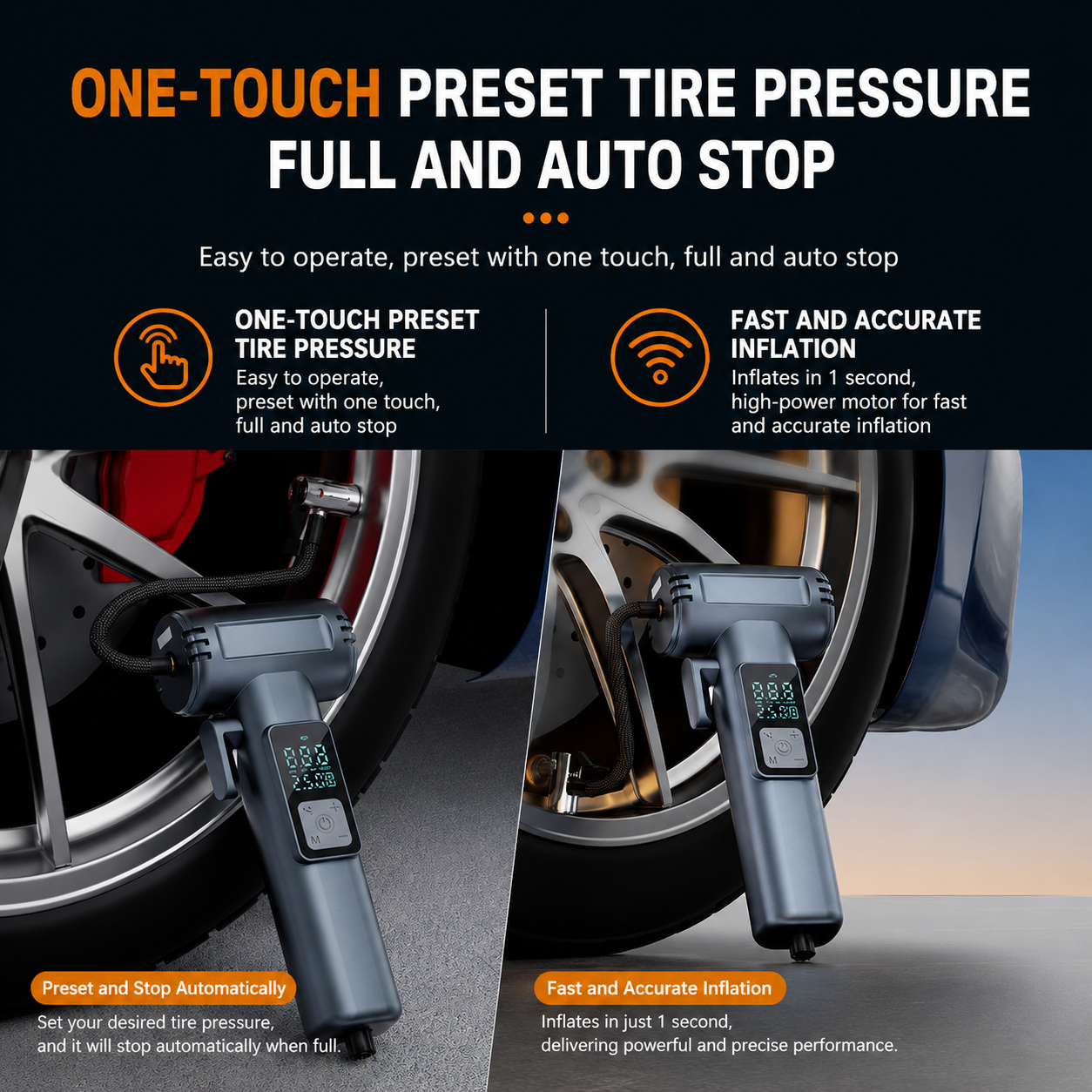 6-in-1 Portable Tyre Inflator & Emergency Tool