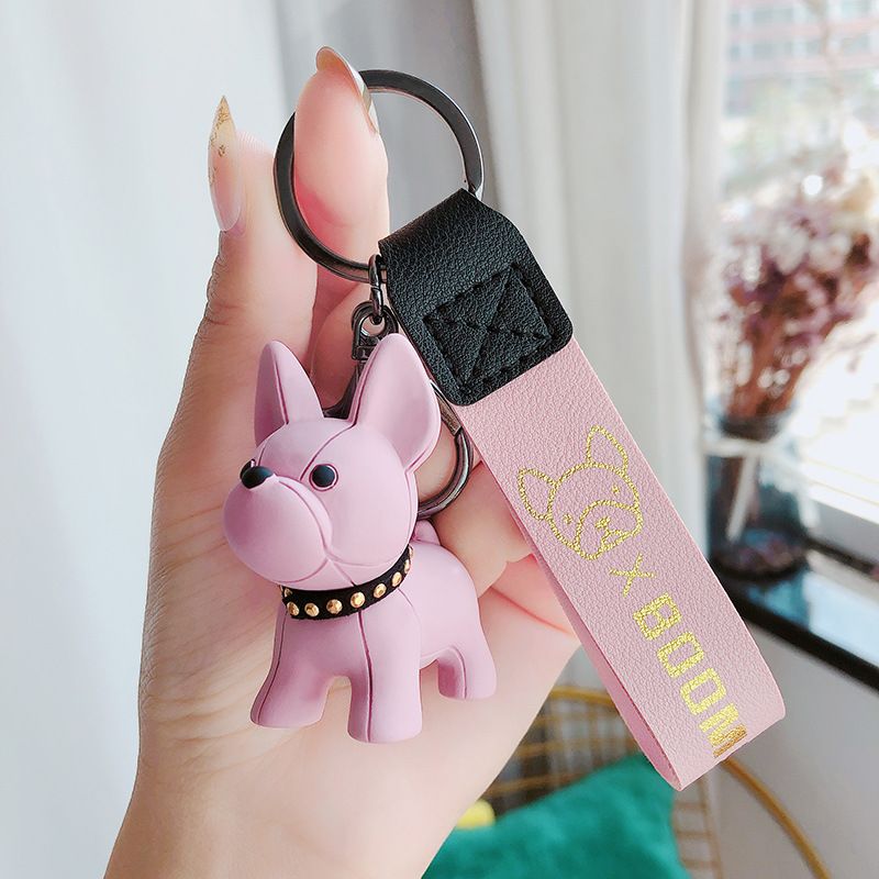 French Bulldog Resin Keychain - Pink
