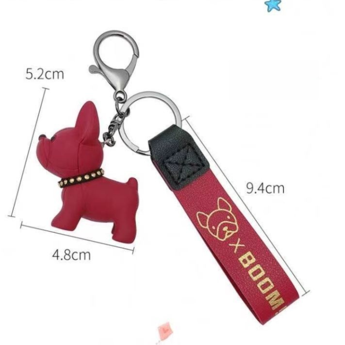 French Bulldog Resin Keychain - Pink