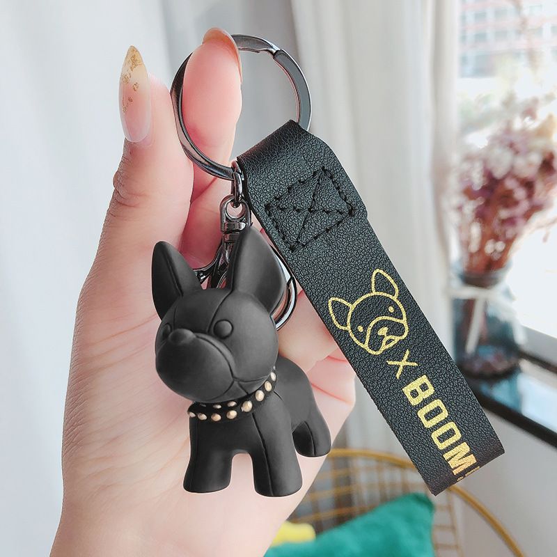 French Bulldog Resin Keychain - Black