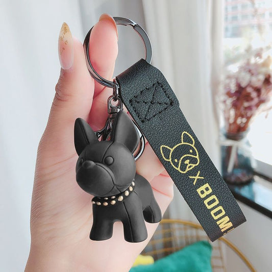 French Bulldog Resin Keychain - Black