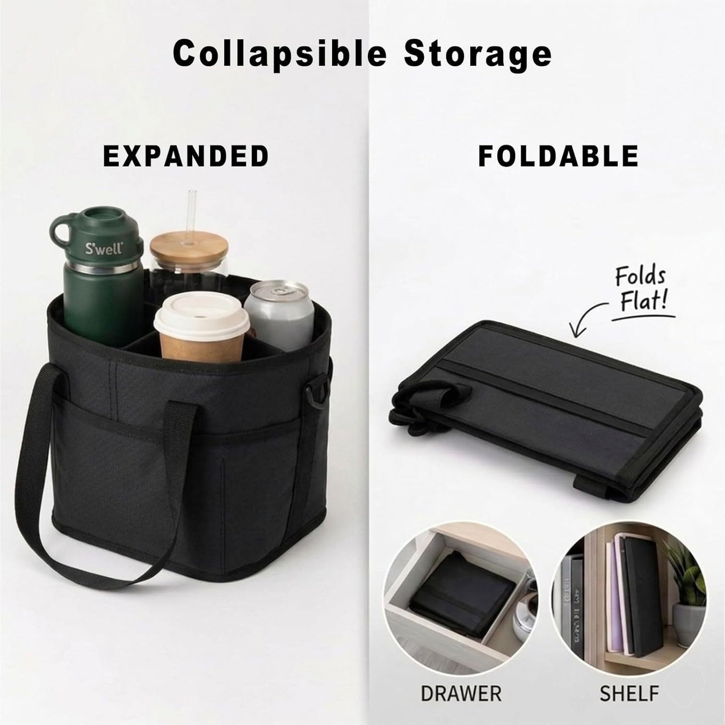 Car Drink Carrier & Headrest Phone Holder Set