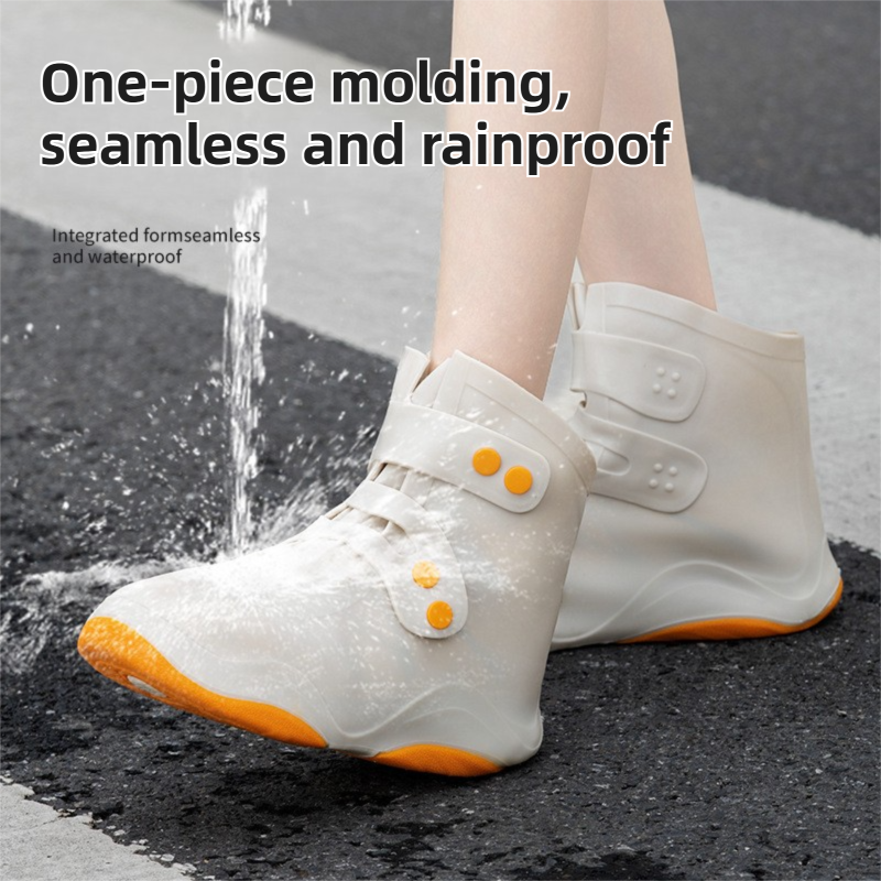 Waterproof Silicone Rain Shoe Covers - Grey/White 2XL